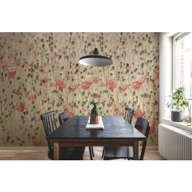 Poppies unikko valokuvatapetti ruokailuhuoneeseen Rebel Wallsilta R16391 image