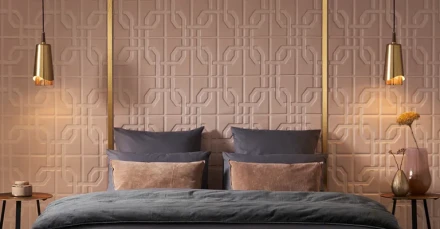 Texdecor Eos Allure Rosa akustiikkatapetti makuuhuoneessa v2